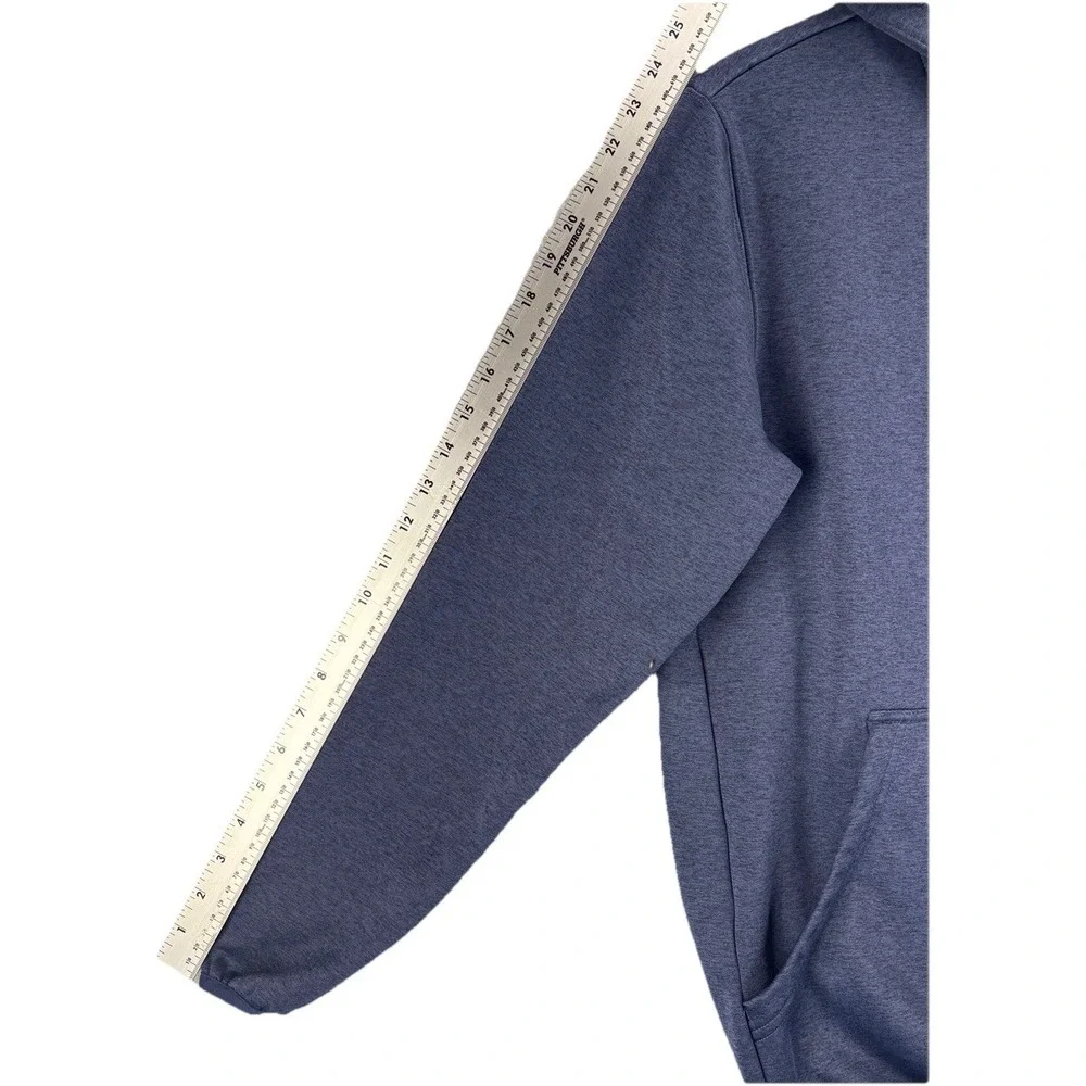 Huk Fishing Hoodie Heather Blue Performance Fleece Pullover Sweatshirt Outdoor S - Picture 9 of 12